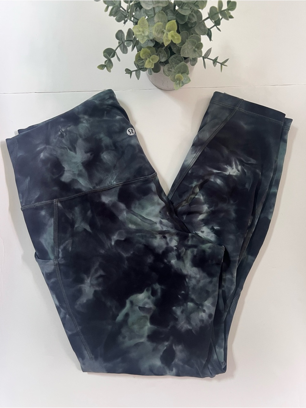 Lululemon Align HR Pant with Pockets 25" Diamond Dye Tidewater Teal Grey Size 12